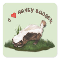 I Love Honey Badger stickers