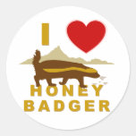 I LOVE HONEY BADGER STICKERS