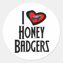 I Love Honey Badgers Stickers