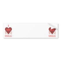 I Love Honolulu Hawaii Bumper Sticker