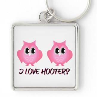 I Love Hooters Breast Cancer Awareness Keychain keychain