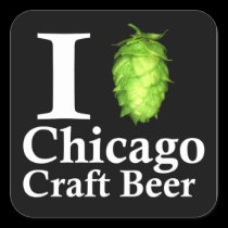 I love (hop) Chicago Craft Beer stickers