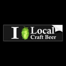I love (hop) local craft beer! bumper stickers