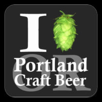 I love (hop) Portland, OR craft beer! stickers