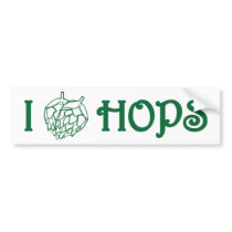 I LOVE HOPS BUMPERSTICKER