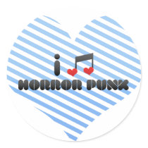 I Love Horror Punk Round Sticker