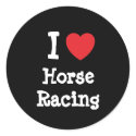 I love Horse Racing heart custom personalized stickers
