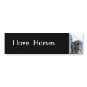 I love, Horses bumper sticker bumper stickers