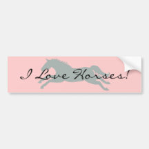 I Love Horses Bumper Sticker