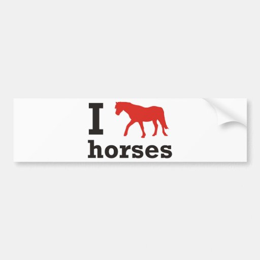 i love horses bumper sticker