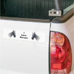 I love Horses Bumper Sticker Grey Horse
