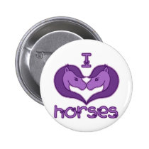 I Love Horses buttons