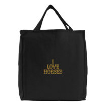 I love Horses embroidered tote bag embroidered bags by TheShoeQueen I love Horses embroidered tote bag embroidered bags
