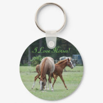 I Love Horses! Mare & Foal Keychain