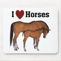 I Love Horses Mousepad