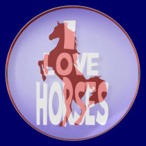 I Love Horses Plate plates