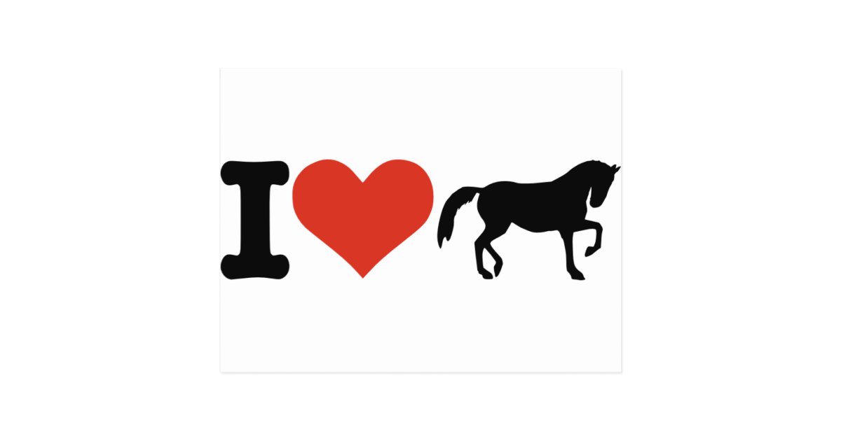 I love Horses Postcard Zazzle