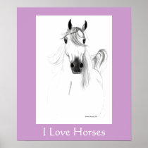 I Love Horses Poster - Customized