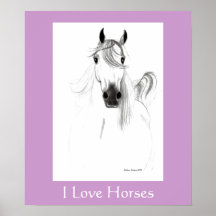 I Love Horses Poster - Customized