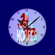 I Love Horses wallclock wall clocks