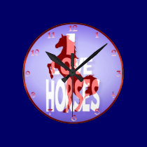 I Love Horses wallmart wall clocks