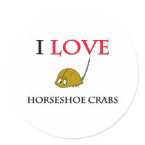 I Love Horseshoe Crabs stickers