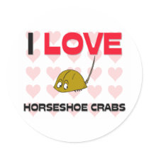 I Love Horseshoe Crabs stickers