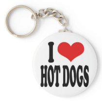 I Love Hot Dogs Keychains