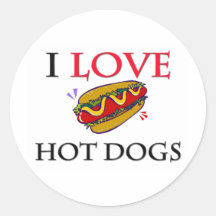 I Love Hot Dogs Sticker