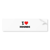 I Love Hounds Bumper Sticker