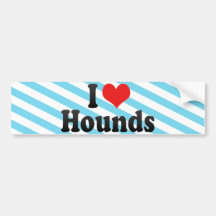 I Love Hounds Bumper Sticker