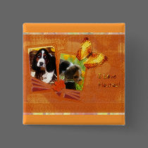 I Love Hounds square button by quacked I Love Hounds square button
