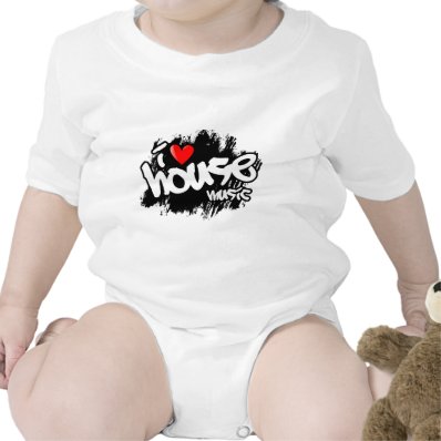 I Love House Music Baby Bodysuit