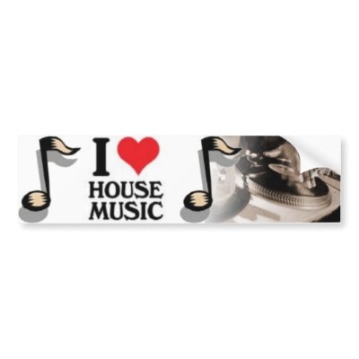 I Love House Music Bumper Sticker by akiliking
