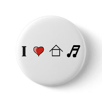 I Love House Music Club Clubbing buttons by Risis_ I Love House Music Club Clubbing buttons