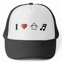 I Love House Music Club Clubbing hats