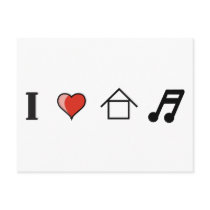 I Love House Music Club Clubbing postcards