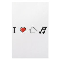 I Love House Music Club Clubbing stationery