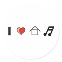 I Love House Music Club Clubbing stickers