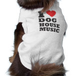 I Love House Music dog t-shirt pet clothing