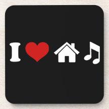 I Love House Music Drink Coasters