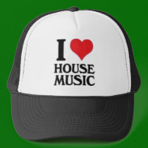 I Love House Music hats