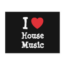 I love House Music heart custom personalized postcards