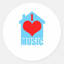I Love House Music - Heart House Stickers