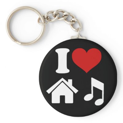 I Love House Music Keychain