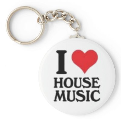I Love House Music Keychain