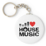 I Love House Music Key Chains