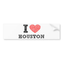 I Love Houston Bumper Sticker