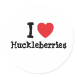 I love Huckleberries heart T-Shirt Round Sticker