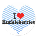 I Love Huckleberries Round Stickers